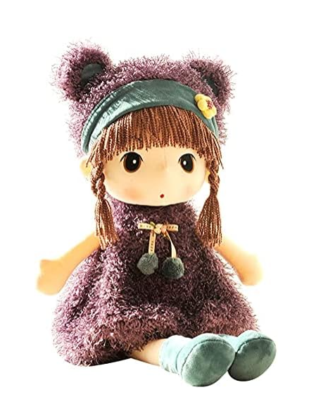 Uposao Muñeca de tela para bebé con ropa y pelo, 45 cm, bonito juguete de ragdoll de peluche, muñeca de bebé, princesa, para dormir para niños pequeños como regalo de cumpleaños